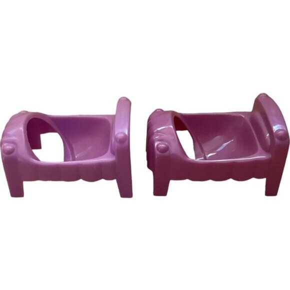 Playskool Weebles Purple Action Figure Bedroom Beds - Picture 4 of 6